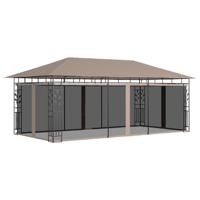 Prieel met klamboe 180 g/m² 6x3x2,73 m taupe