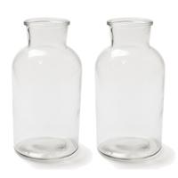 Transparante melkbus vaas/vazen van glas 10 x 20 cm