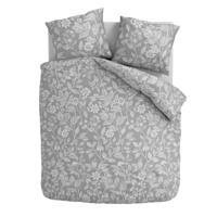 Dekbedovertrek Silver Sense - Eenpersoons (140x200 cm) - Zilver Microvezel - Dessin: Bloemen - Zydante - Dekbed-Discounter.nl
