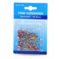 Kopspelden/steekspelden - 100x stuks - 35 mm - multi kleuren - hobby spelden   - - thumbnail