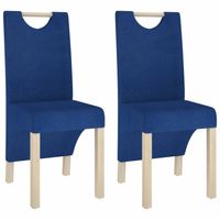 vidaXL Eetkamerstoelen 2 st stof blauw - thumbnail