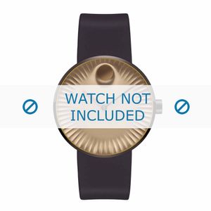Movado horlogeband 3680043 Silicoon Donkerbruin 22mm