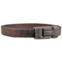 JOSH 24717-BRA-VB-BR Armband leder bruin-vintage zwart 10 mm