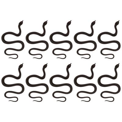 Nep slangen - 10x stuks - zwart - 35 cm - halloween/horror
