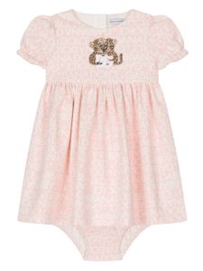 Dolce & Gabbana Kids robe évasée à logo imprimé - Rose