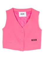 MSGM Kids veston à logo brodé - Rose - thumbnail