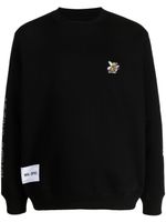 izzue sweat en coton mélangé à patch logo - Noir