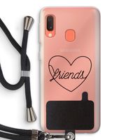 Friends heart black: Samsung Galaxy A20e Transparant Hoesje met koord