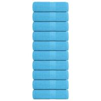 VidaXL Zeepdoekjes 10 st 30x30 cm 360 g/m² 100% katoen turquoise