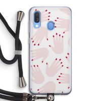 Hands pink: Samsung Galaxy A40 Transparant Hoesje met koord