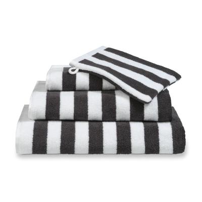 Vandyck Vandyck Verona Stripes Gastendoekje 30x50 off black