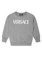 Versace Kids sweat en coton à logo imprimé - Gris Versace Kids sweat en coton à logo imprimé - Gris