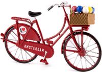 Matix miniatuurfiets Amsterdam 15 x 9 cm metaal rood - thumbnail