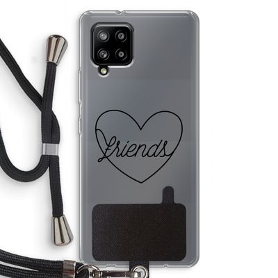 Friends heart black: Samsung Galaxy A42 5G Transparant Hoesje met koord