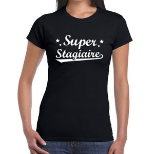 Super stagiaire cadeau t-shirt zwart voor dames 2XL  -