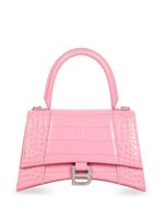 Balenciaga petit sac à main Hourglass à effet peau de crocodile - Rose