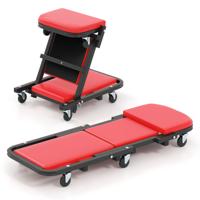 2 in 1 Rolplank Werkplaats Montageplank met 6 Wielen & Gevoerde Zitting tot 160 kg Belastbaar Rood 2 in 1 Rolplank Werkplaats Montageplank met 6 Wielen & Gevoerde Zitting tot 160 kg Belastbaar Rood