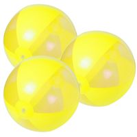 10x stuks opblaasbare strandballen plastic geel 28 cm