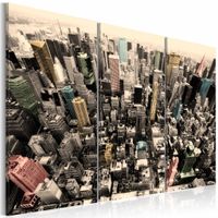 Schilderij - New York City - De hoogste gebouwen, Multi-gekleurd, 3luik, wanddecoratie