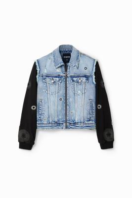 Hybride spijkerjack met borduursels - BLUE - XXL