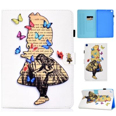 Gekleurde tekening patroon horizontale Flip PU lederen draagtas met houder & kaartsleuven voor Galaxy tab A 10 1 (2019)/T510/T515 (meisje)