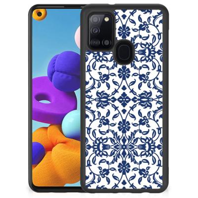 Samsung Galaxy A21s Skin Case Flower Blue