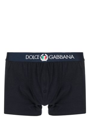 Dolce & Gabbana boxer en coton à logo imprimé - Bleu