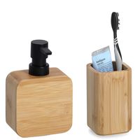 Badkamer accessoires set 2-delig - bamboe hout - luxe kwaliteit