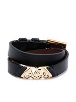 Alexander McQueen bracelet Seal en cuir - Noir