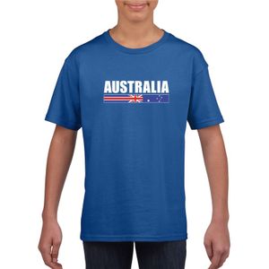 Blauw Australie supporter t-shirt voor kinderen