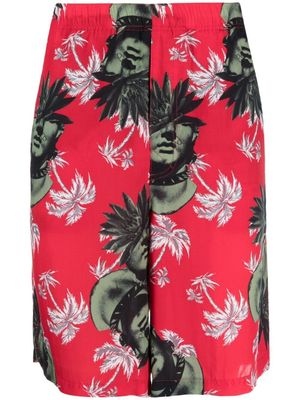 Undercover bermuda à imprimé graphique - Rouge