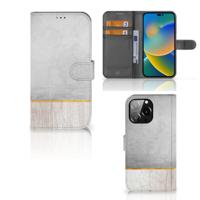 iPhone 14 Pro Max | Book Style Case | Wood Concrete