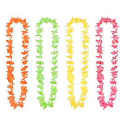 Set 25x Hawa?kransen - neon - uv blacklight - mix van 4 kleuren - themafeest - 80/90s