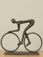 Metalen beeldje brons look Racer, 14,5 cm