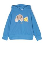 Palm Angels Kids hoodie à imprimé graphique - Bleu