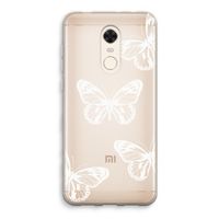 White butterfly: Xiaomi Redmi 5 Transparant Hoesje