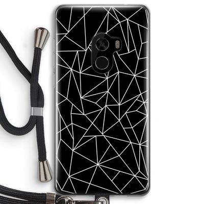 Geometrische lijnen wit: Xiaomi Mi Mix 2 Transparant Hoesje met koord