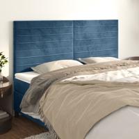 Hoofdborden 4 st 80x5x78/88 cm fluweel donkerblauw