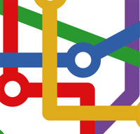 Abstract ontwerp behang metro stops in veel kleuren Abstract ontwerp behang metro stops in veel kleuren