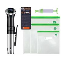 Perow Sous Vide Stick – Inclusief Wi-Fi en App – Inclusief Vacuum set - Slow Cooker – Smart Slowcooker - Zwart/RVS - thumbnail