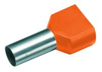 Cimco 18 2430 Dubbele adereindhulzen 0.5 mm² Deels geïsoleerd Oranje 100 stuk(s)