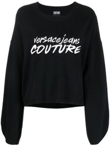 Versace Jeans Couture pull ample à logo brodé - Noir