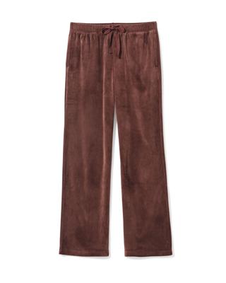 HEMA Damesbroek velours donkerbruin (donkerbruin)