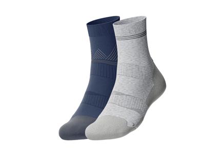 CRIVIT 2 paar wandelsokken (Donkerblauw/lichtgrijs, 43-46)