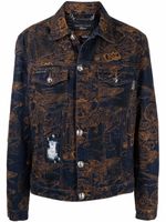 Philipp Plein veste Skeleton Tattoo en jean - Bleu - thumbnail