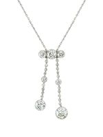 Pragnell Vintage collier Edwardian en or blanc 18ct à pendentif serti de diamants - Argent Pragnell Vintage collier Edwardian en or blanc 18ct à pendentif serti de diamants - Argent
