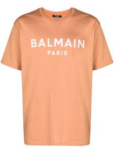 Balmain t-shirt en coton à logo imprimé - Marron