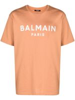 Balmain t-shirt en coton à logo imprimé - Marron