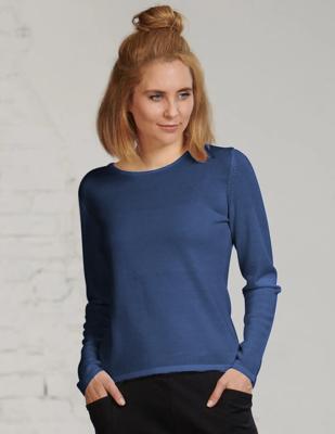 Basic Trui Merino Wol Kokon Zwo Kleur Donkerblauw Maat Small