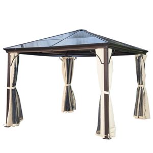 Paviljoen tuinpaviljoen aluminium partytent tuintent muggengaas pc-dak 3 x 3 m